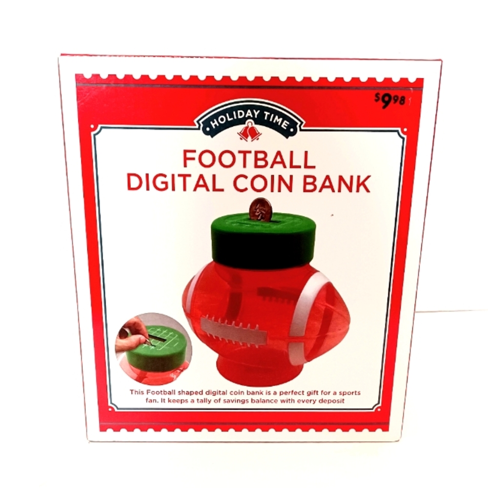 Football Digital Coin Counting Money Plastic Jar Bank